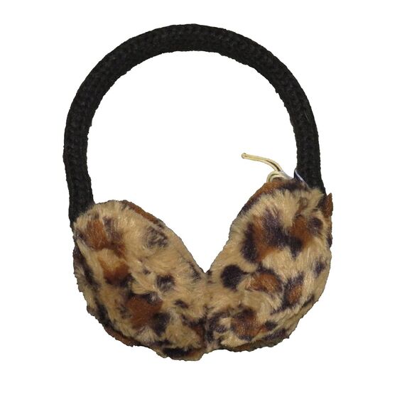 Hat Attack Faux Fur Leopard Print Women's Ear Muffs - Picture 3 of 5